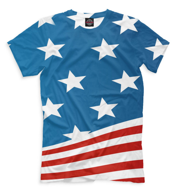 Мужская футболка с изображением США цвета Грязно-голубой