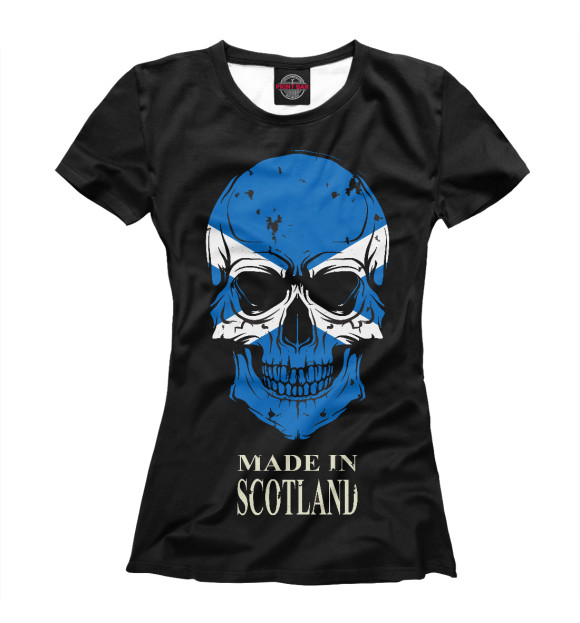 Женская футболка с изображением Made in Scotland цвета Белый