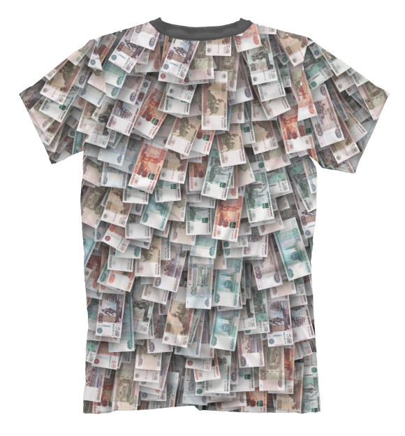 Мужская футболка с изображением Российские деньги цвета Белый