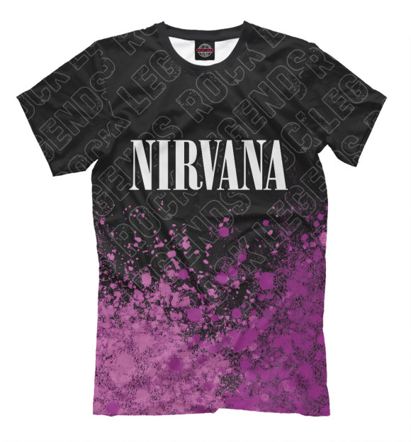 Мужская футболка с изображением Nirvana Rock Legends (пурпур) цвета Белый