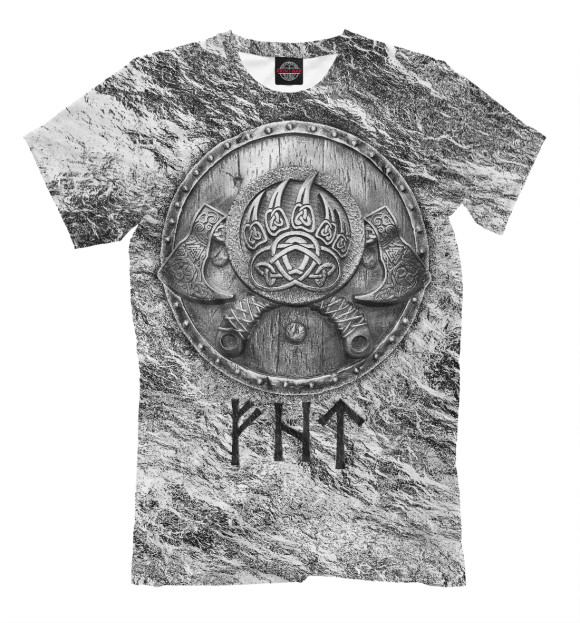 Мужская футболка с изображением Символика воина/руны победы цвета Белый