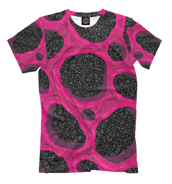 Мужская футболка с изображением Озоновые дыры цвета Темно-розовый