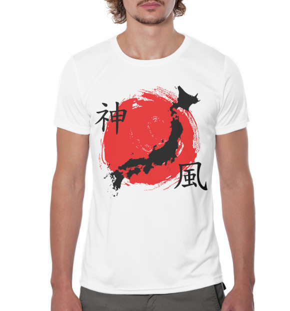 Мужская футболка с изображением Япония цвета Белый