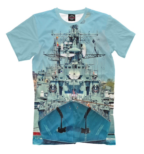 Мужская футболка с изображением Сторожевое судно цвета Серый
