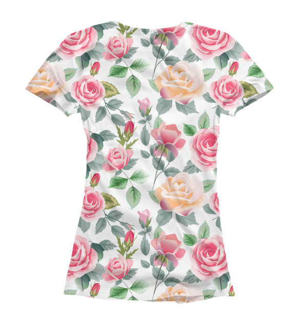 Женская футболка с изображением розы цвета Белый
