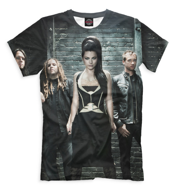 Мужская футболка с изображением Evanescence цвета Черный