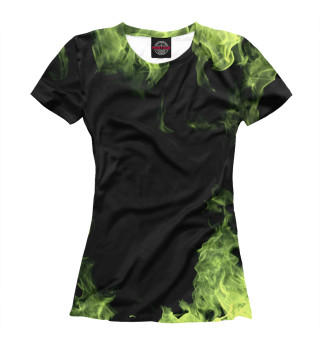 Женская футболка Зеленый огонь