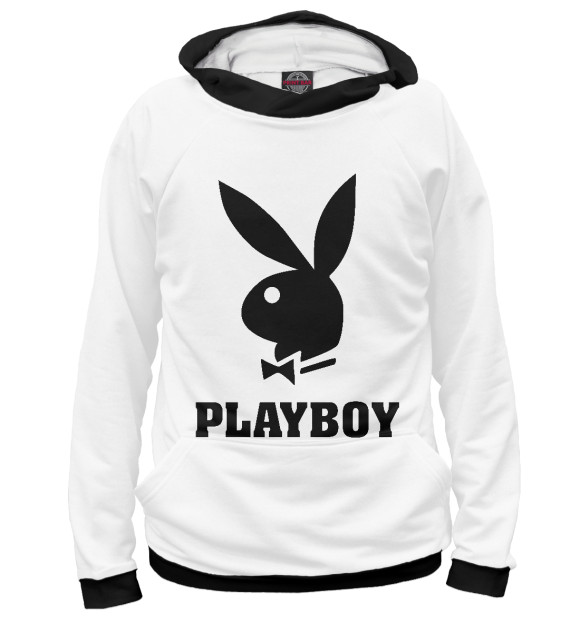 Худи для девочки с изображением Playboy цвета Белый