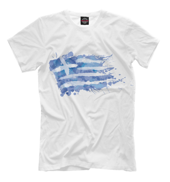 Футболка для мальчиков с изображением Греческий флаг Splash цвета Молочно-белый
