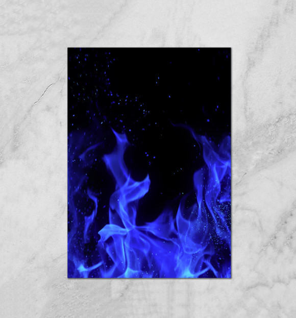 Плакат с изображением Синий огонь цвета Белый