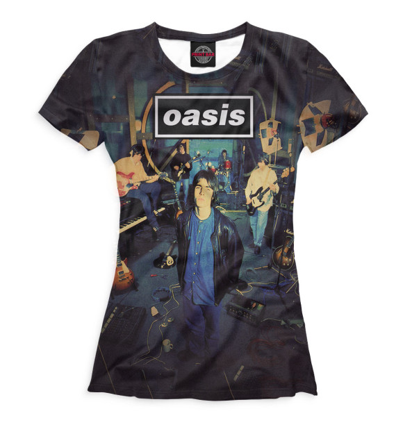 Женская футболка с изображением Oasis цвета Белый