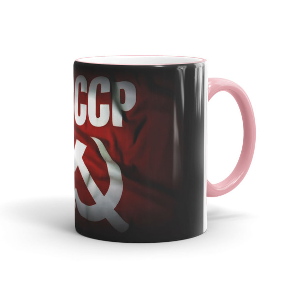 Кружка с изображением СССР цвета розовый