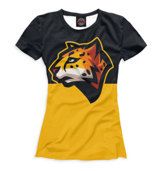 Женская футболка Гепард двухцветный фон