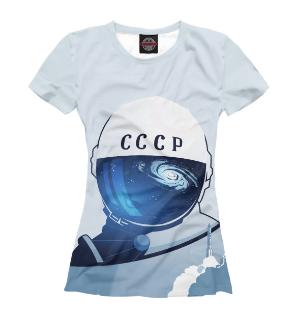 Женская футболка с изображением Космонавт СССР цвета Белый