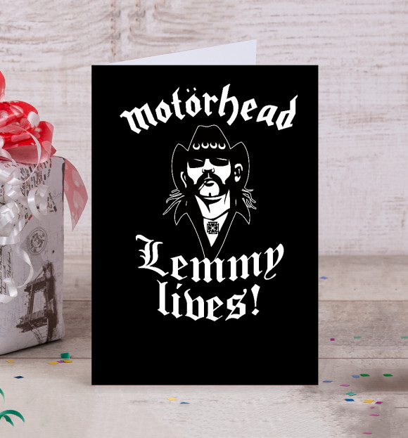 Открытка с изображением Motorhead. Lemmy Lives. цвета Белый