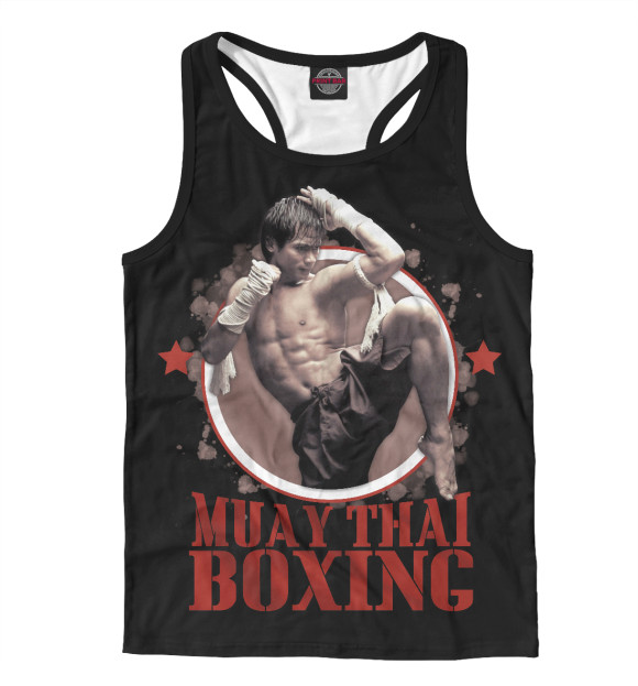 Мужская майка-борцовка с изображением Muay Thai Boxing цвета Белый