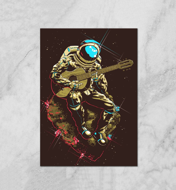 Плакат с изображением Космонавт цвета Белый