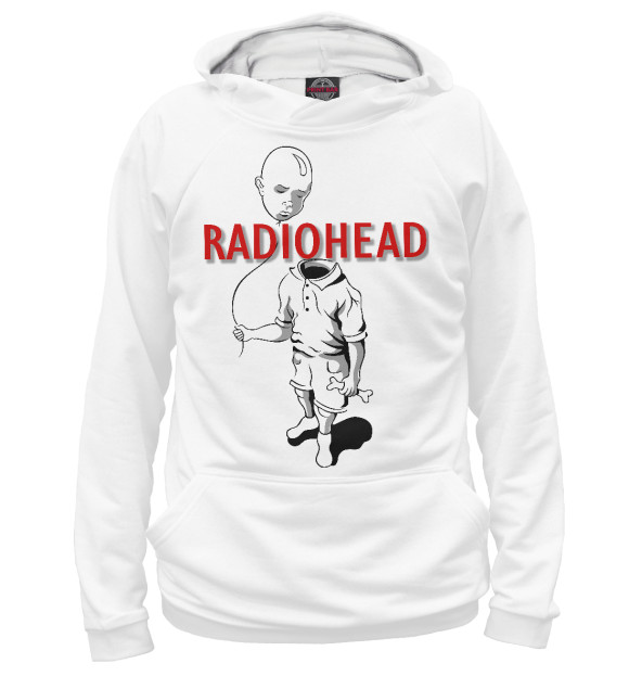 Мужское худи с изображением Radiohead цвета Белый