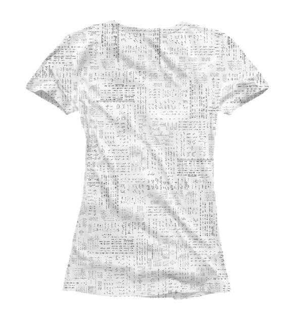 Женская футболка с изображением Алгебра под рукой цвета Белый