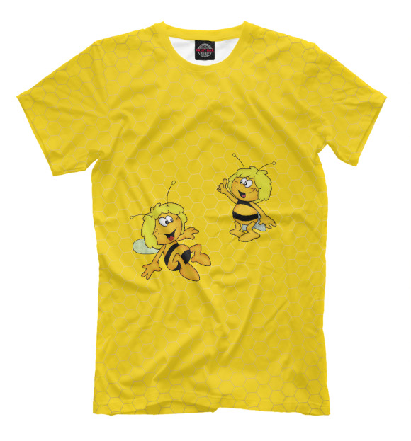 Мужская футболка с изображением Пчелка Майя цвета Молочно-белый
