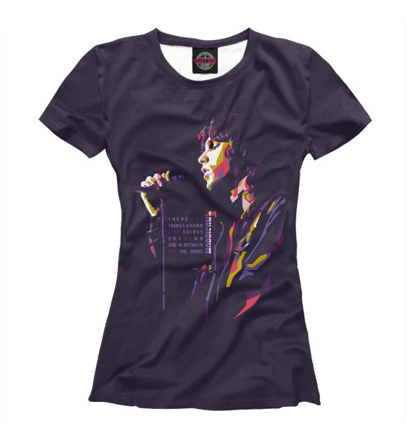 Женская футболка с изображением Jim Morrison The Doors цвета Р‘РµР»С‹Р№