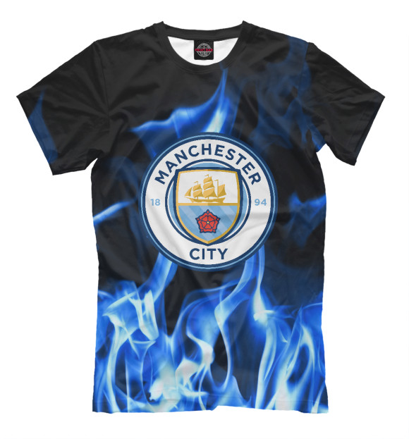 Мужская футболка с изображением Manchester city sport цвета Черный