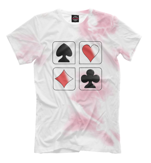 Мужская футболка с изображением Playing Cards цвета Белый