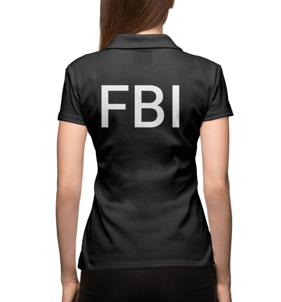 Женское поло с изображением FBI цвета Белый