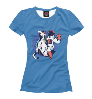 Женская футболка Астронавт на единороге