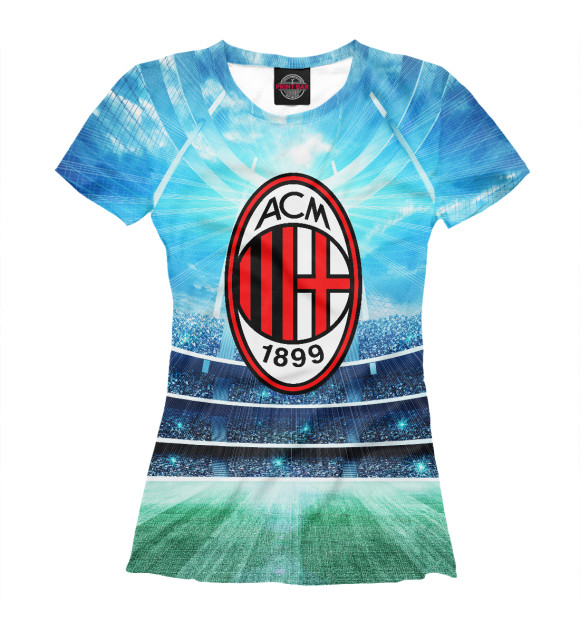 Женская футболка с изображением FC Milan цвета Белый