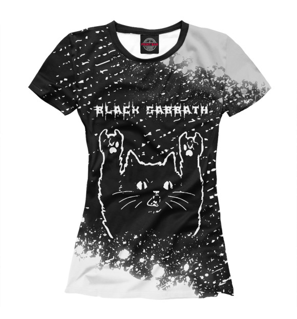 Женская футболка с изображением Black Sabbath | Рок Кот цвета Белый
