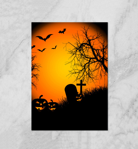 Плакат с изображением Halloween цвета Белый