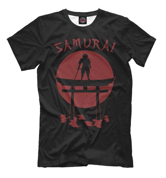 Мужская футболка с изображением Дух самурая цвета Белый