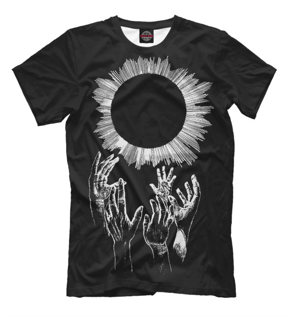 Мужская футболка с изображением Черная луна цвета Черный