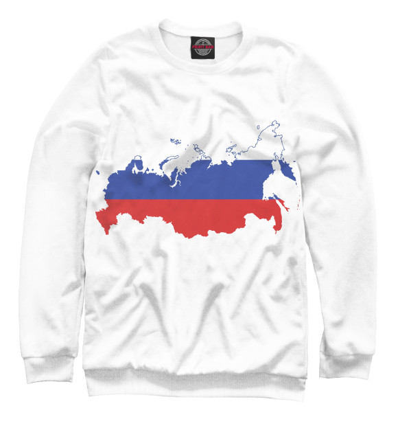 Женский свитшот с изображением Россия цвета Белый