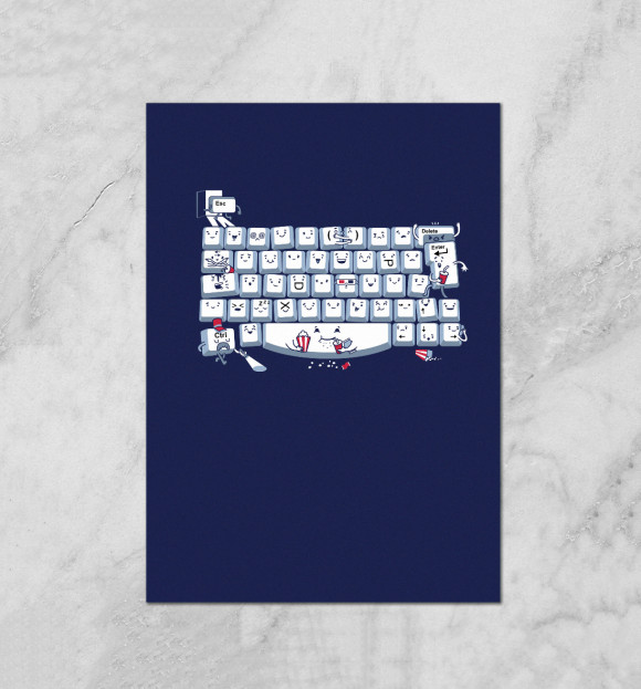 Плакат с изображением Keyboard Fun цвета Белый