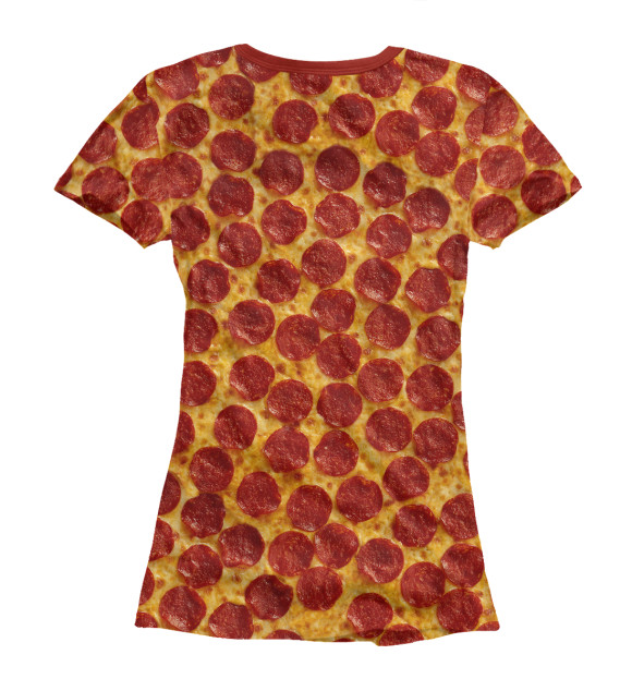 Женская футболка с изображением Пицца пепперони цвета Белый