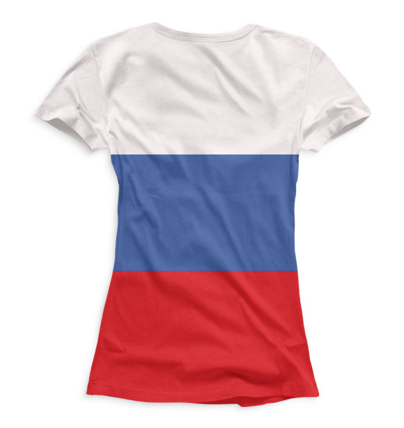 Женская футболка с изображением Триколор и герб цвета Белый