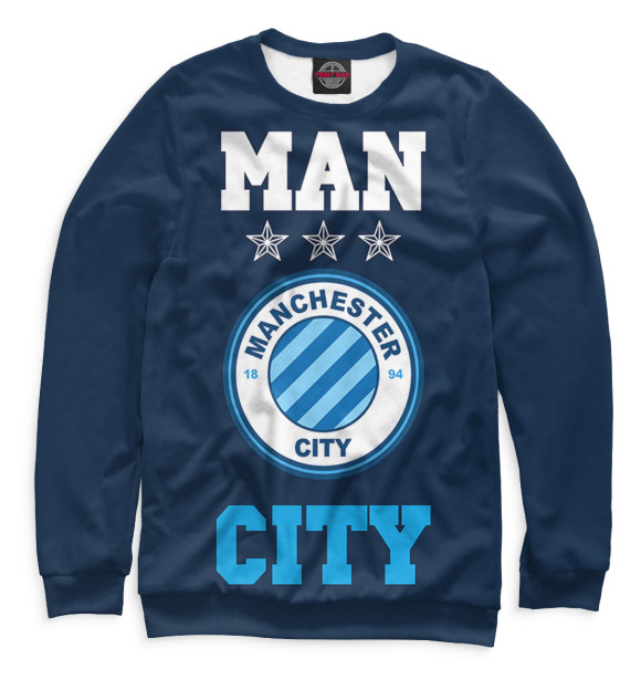 Мужской свитшот с изображением Manchester City цвета Белый