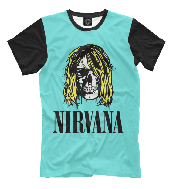 Мужская футболка с изображением Nirvana цвета Грязно-голубой