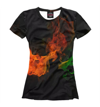 Женская футболка Столкновение огней