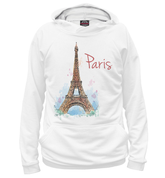 Худи для девочки с изображением Париж цвета Белый