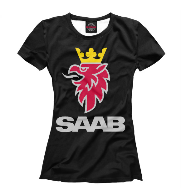 Футболка для девочек с изображением SAAB цвета Р‘РµР»С‹Р№