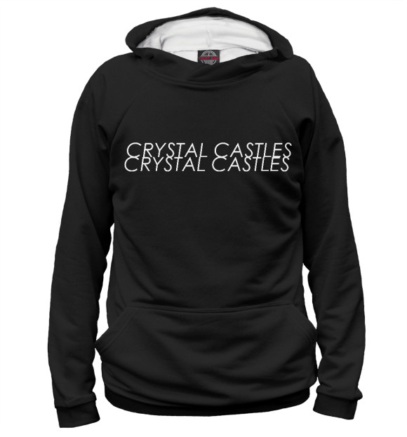 Мужское худи с изображением Crystal Castles Logo цвета Белый