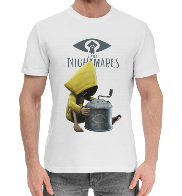 Мужская хлопковая футболка с изображением Little Nightmares цвета Белый