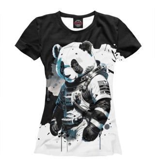 Футболка для девочек Панда космонавт