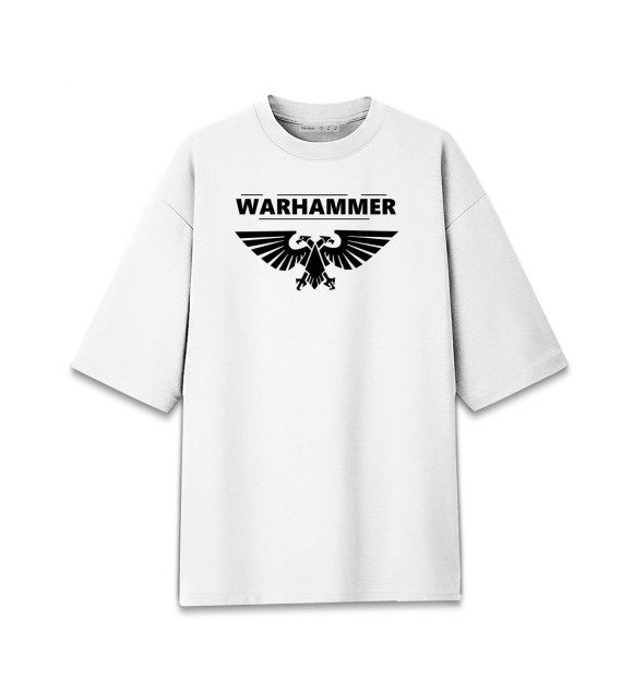 Женская футболка оверсайз с изображением Warhammer цвета Белый