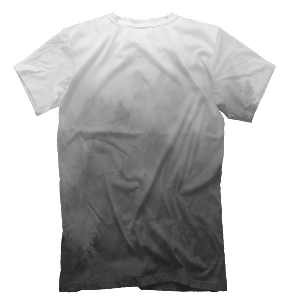 Мужская футболка с изображением Туман над лесом цвета Белый