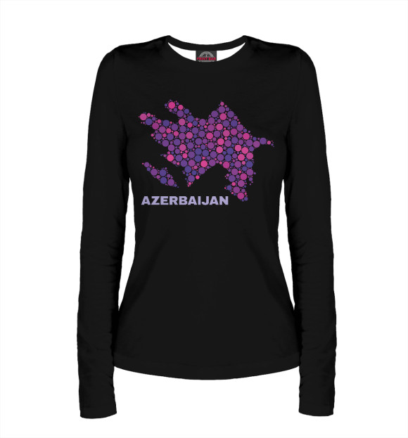 Женский лонгслив с изображением Azerbaijan цвета Белый
