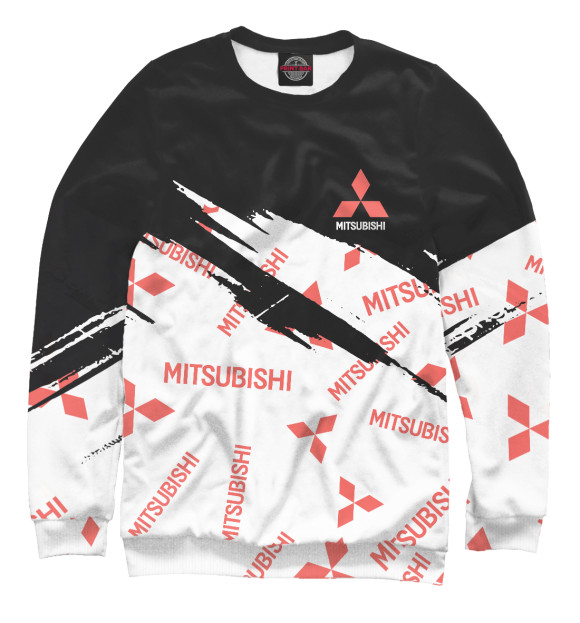 Свитшот для мальчиков с изображением Mitsubishi цвета Белый